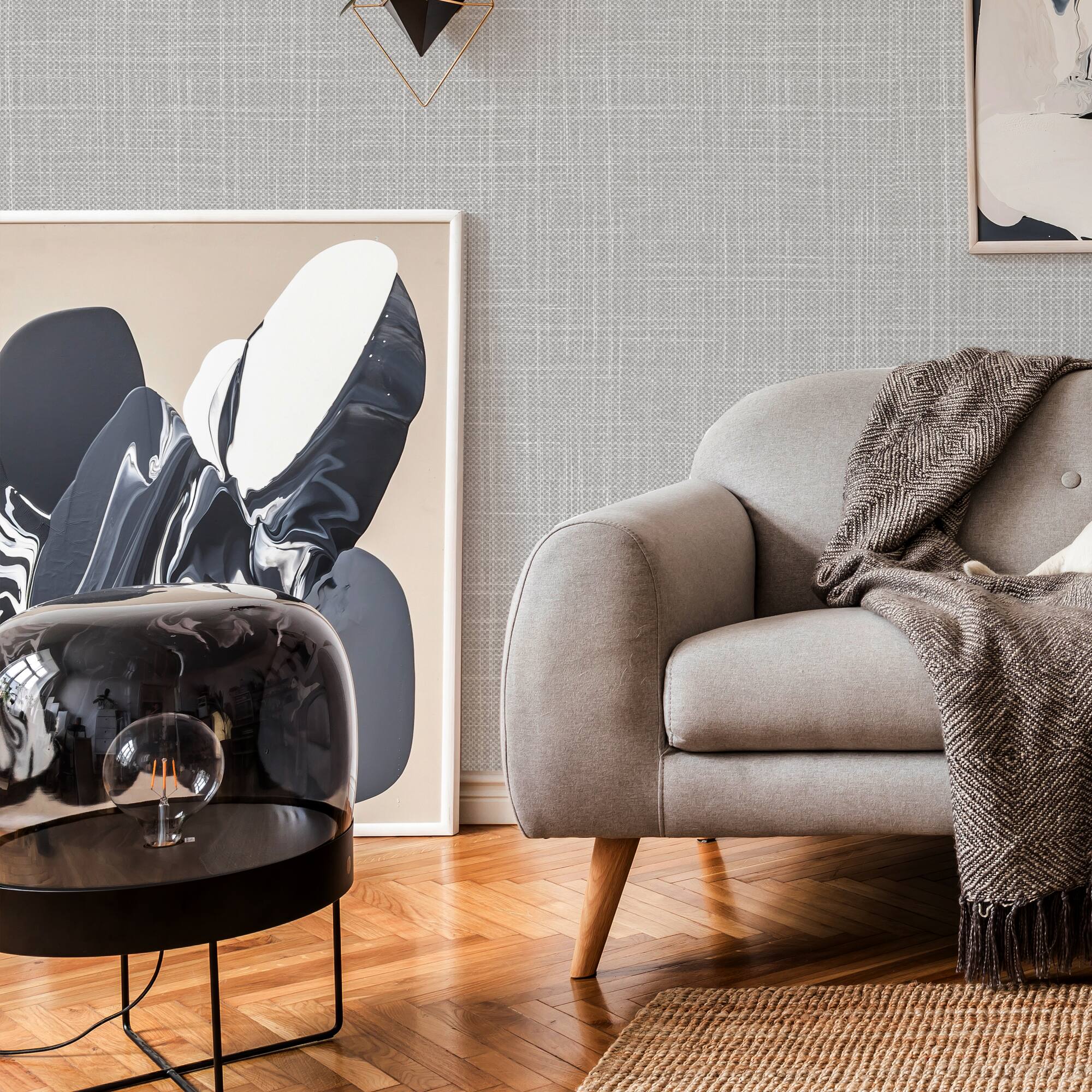 Simplify Gray Linen Adhesive Wallpaper